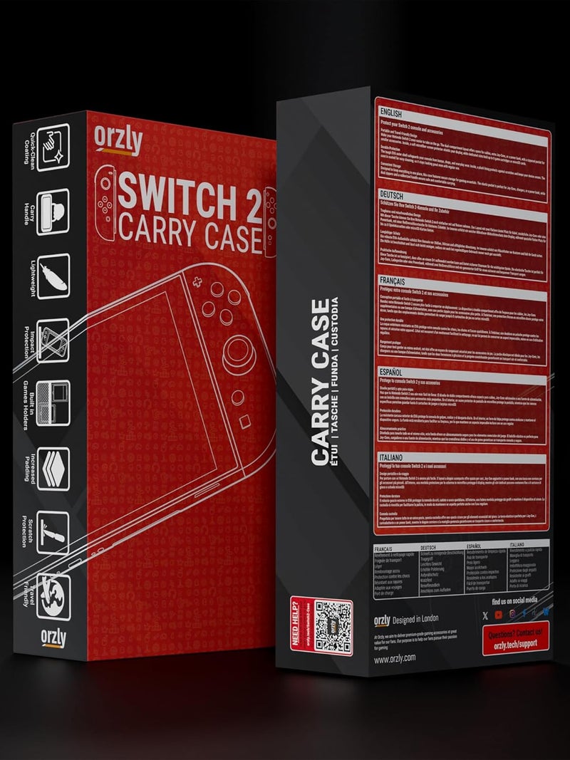 Orzly Case Compatible with Nintendo Switch 2 Protective Carry Case (2025 Model) with Screen Padding, Game Card microSD Pockets for Console and Accessories Screen Size 7.9" - Gift Boxed - Image 3
